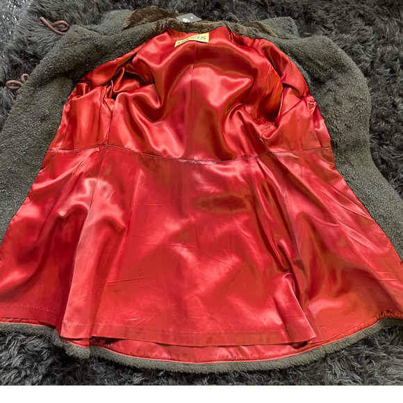 Vintage 70s Davis of Boston Brown Faux Fur Teddy Coat Hooded Womens S/M - Picture 8 of 8